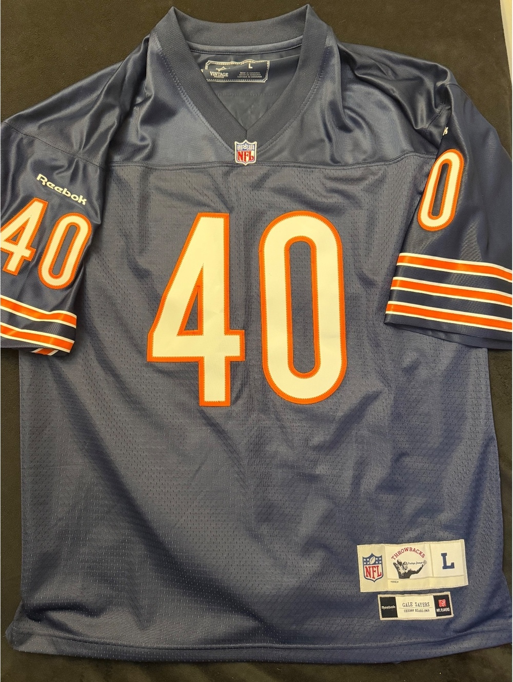 Reebok NFL Vintage Gale Sayers Chicago Bears #40 Throwback Jersey Size L